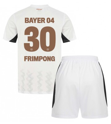Bayer Leverkusen Jeremie Frimpong #30 Borta Kläder Barn 2024-25 Kortärmad (+ Korta byxor)